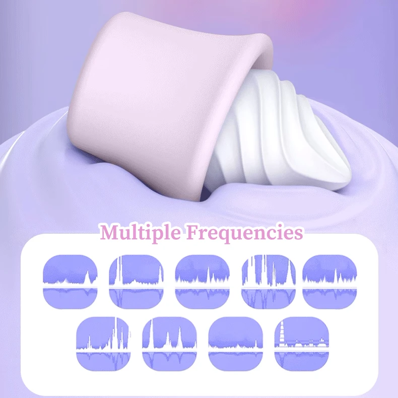 Visual chart of the multiple frequency patterns available, ranging from steady pulses to intense rhythmic vibrations for customized pleasure.