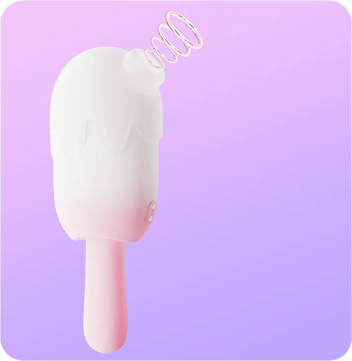 A close-up of the pastel pink and white clitoral suction toy highlighting the ergonomic air-pulse nozzle and soft-touch silicone exterior.
