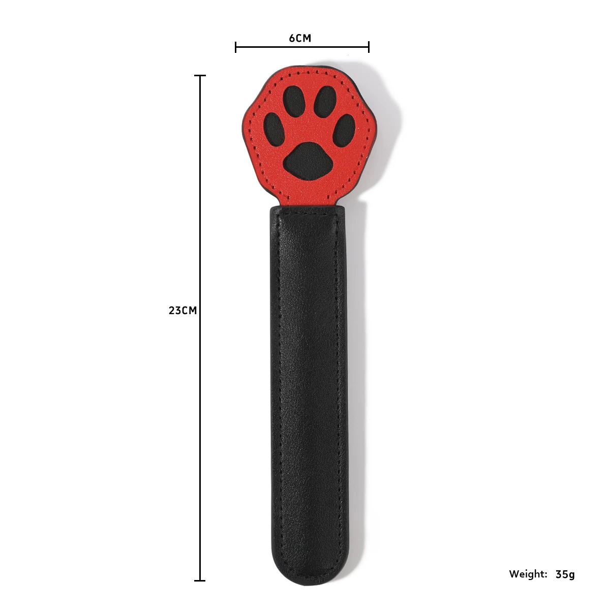 Bold red and black kitten-style leather flogger alternative, showcasing high-contrast stitching and a professional-grade aesthetic for BDSM beginners.