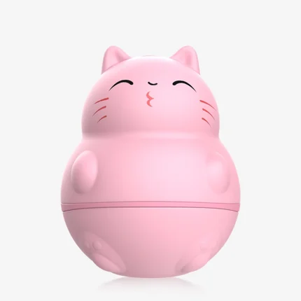 High-resolution studio shot of the pink Licking Cat clitoral massager on a white background, emphasizing its cute, non-intimidating appearance.