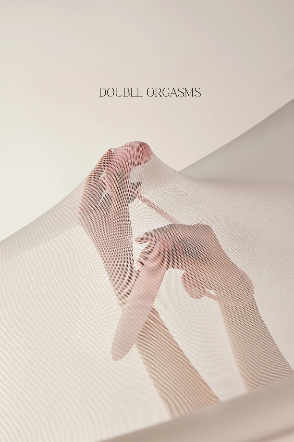 Dual-action vibration demonstration for "Double Orgasms" showing the versatile ways to grip and position the waterproof adult toy.