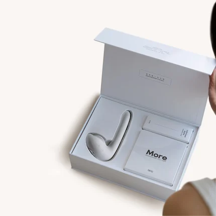 Premium packaging for the Luna Swan vibrator, showcasing a discreet luxury gift box with included accessories.