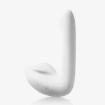 Minimalist white HH Luna Swan waterproof pleasure tool with intuitive two-button control and medical-grade silicone body.