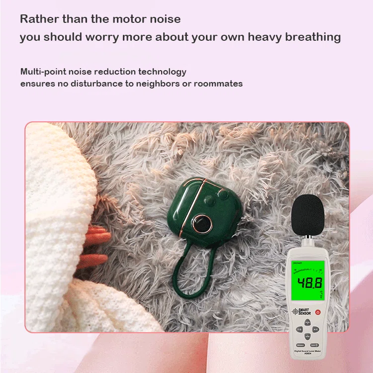 Discreet wellness massager featuring ultra-quiet motor technology and multi-point noise reduction for private use.