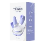 Professional retail packaging for the Magic Box vibrator set showing the 12-frequency vibration settings and discreet storage case.