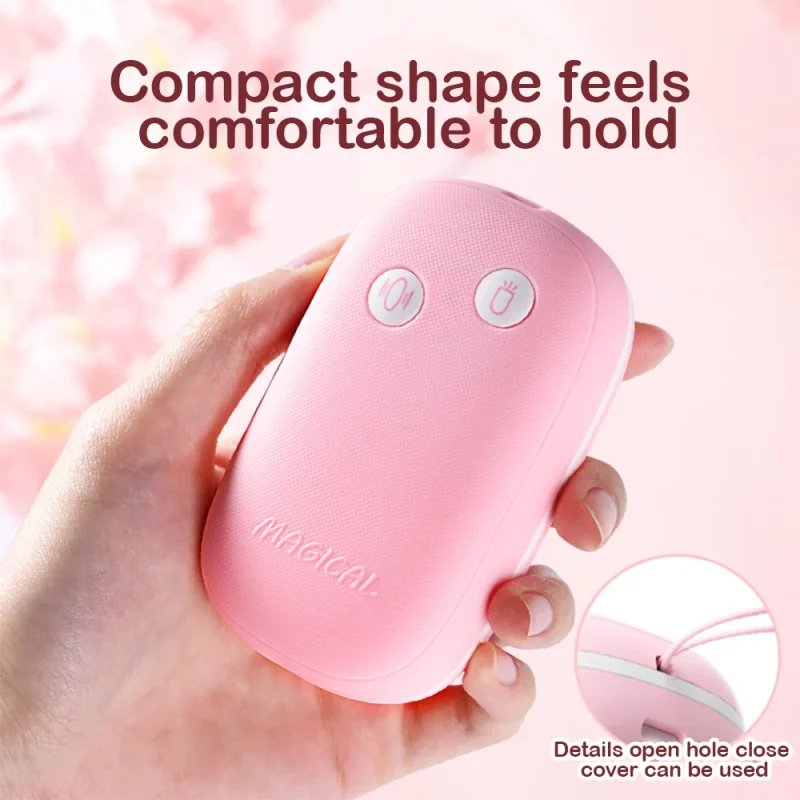 Ergonomic palm-sized remote control for the Magical Tongue massager showing the intuitive dual-button interface and textured grip.