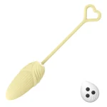 Maize Magic corn-shaped remote control vibrator with heart-shaped retrieval pull and ergonomic wireless transmitter for hands-free pleasure.