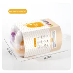 Professional retail packaging for a premium pleasure egg set with dimensions of 18.5cm by 12.5cm and illustrated user instructions.