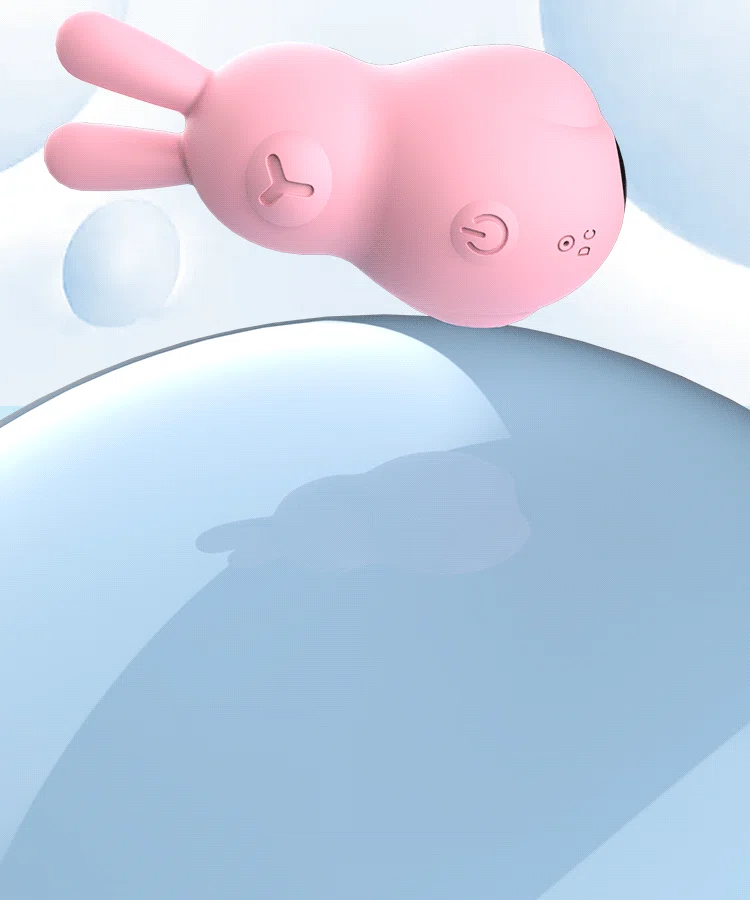 Side profile of a waterproof rabbit massager showcasing the seamless, hygienic construction and DC charging port.