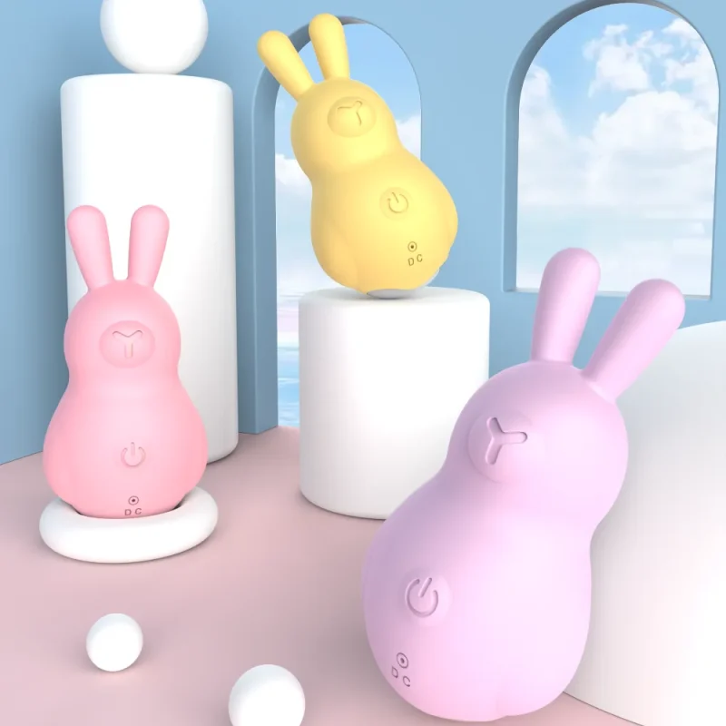 Collection of colorful rabbit-style pleasure devices in pastel pink, yellow, and purple, perfect for diverse aesthetic preferences.