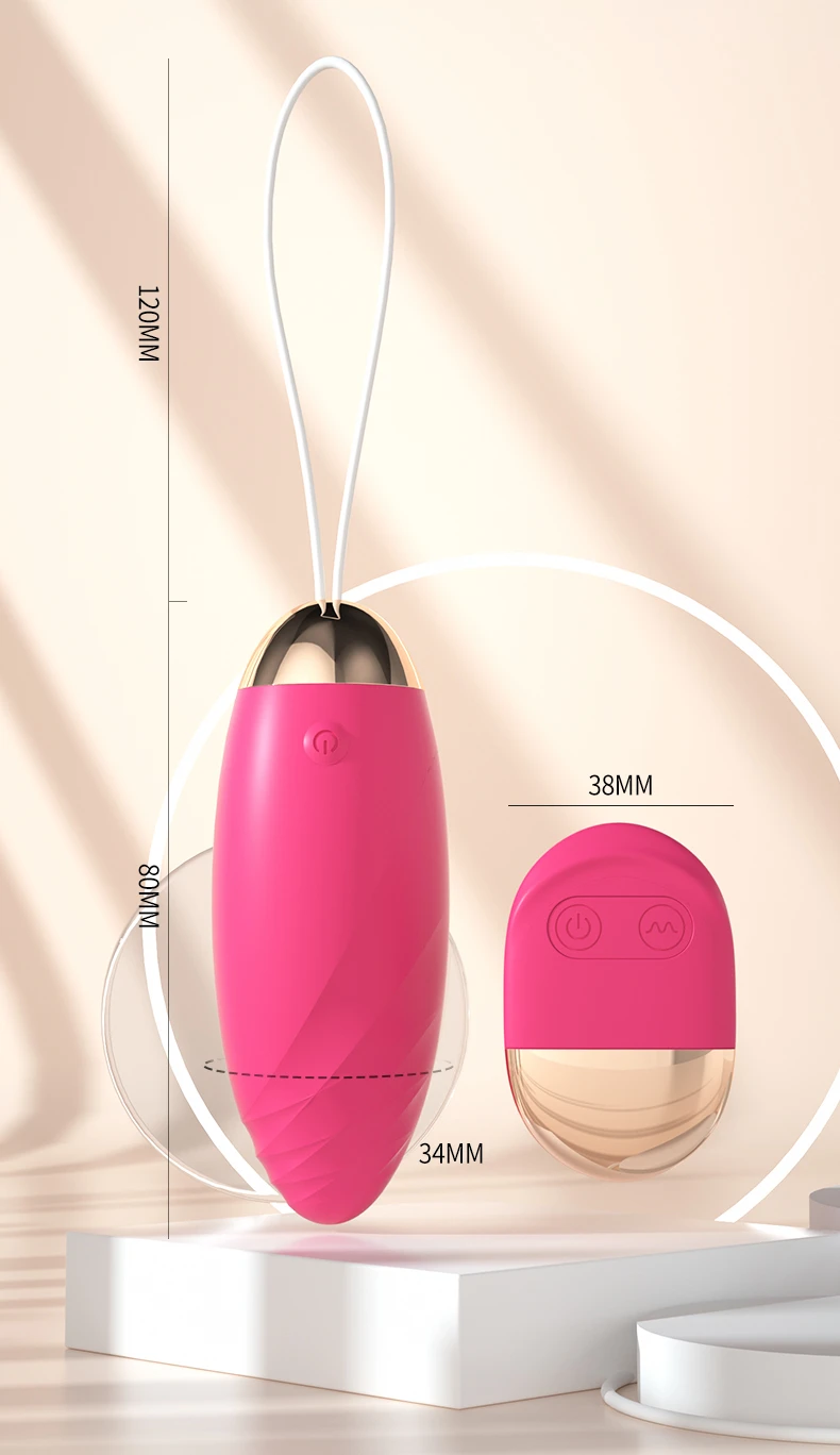 Detailed product dimensions for the Murney pleasure device showing the 80mm body length and compact 38mm remote controller.