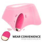 Lifestyle graphic demonstrating the discreet wearability of the Murney wireless egg inside undergarments for hands-free stimulation.