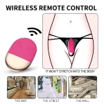 Remote controlled wearable panty vibrator infographic showing discreet use in public settings like bars, streets, or malls.