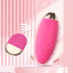 Modern pink clitoral stimulator and wireless remote set featuring a sleek ergonomic design and rose gold accents.