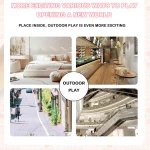 Lifestyle collage illustrating the travel-friendly nature of the Murney massager for use in various private or outdoor settings.