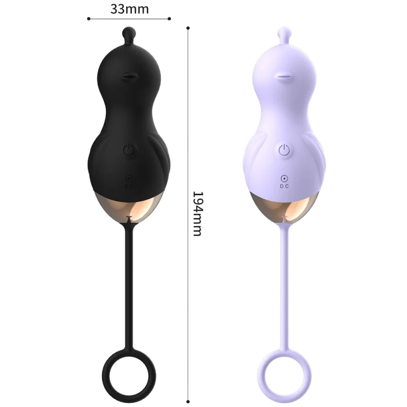 Dimensional product guide for the Neko Elven adult toy, specifying the 33mmwidth and 194mm total length including the silicone pull ring.