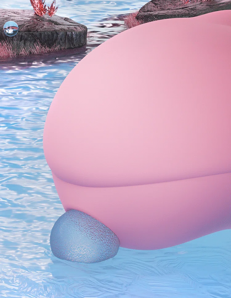 Macro view of the dolphin vibrator’s suction nozzle delivering gentle air-pressure waves for a touch-free massage experience.