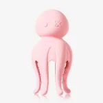 Front view of the HH Octopus Massager, a pink silicone clitoral vibrator with a cute character design for playful intimacy.