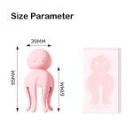 Size parameter infographic for the HH Octopus, detailing the 95mm height and 39mm width alongside its retail packaging.