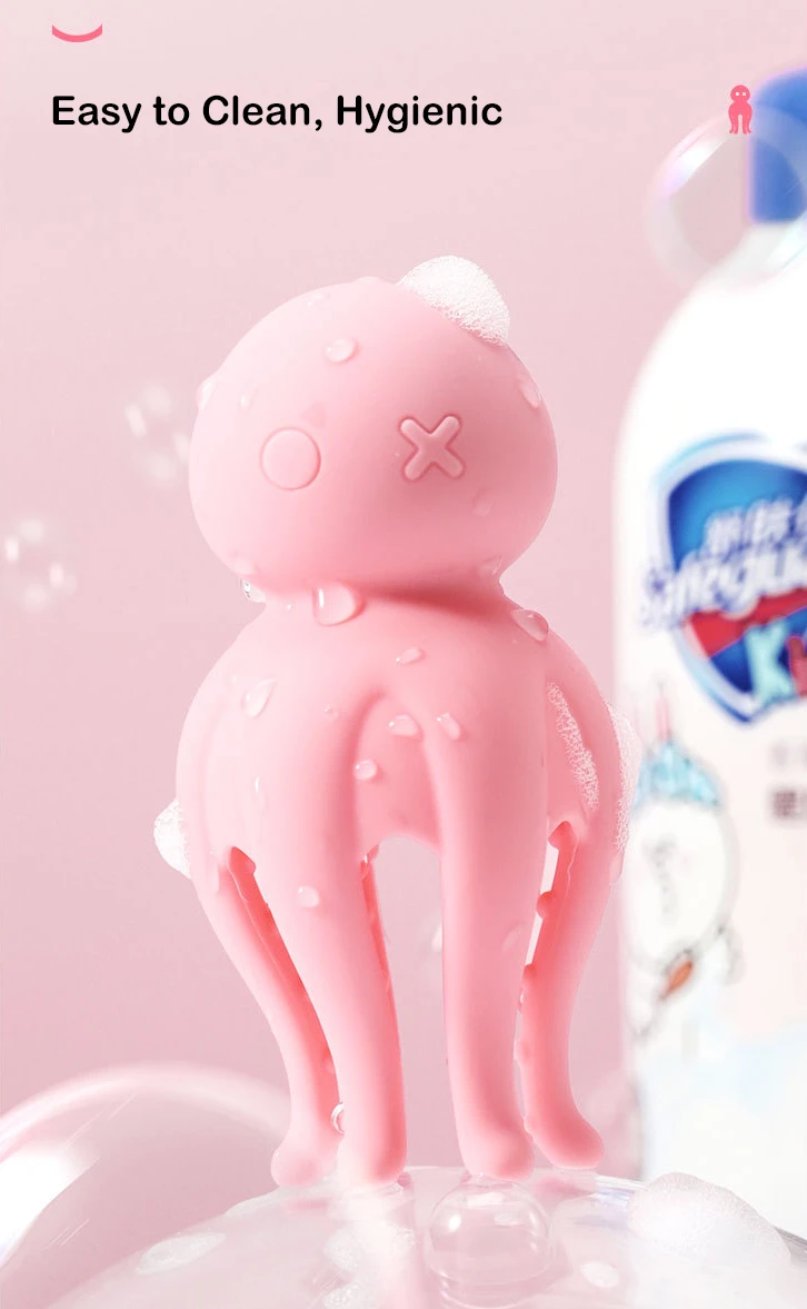 Waterproof adult toy being cleaned with soap and water, showcasing the hygienic and easy-to-clean medical-grade silicone.
