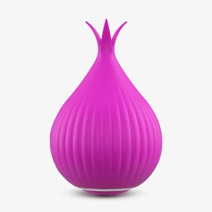 HH Onion Pulse pink onion-shaped clitoral vibrator featuring a seamless medical-grade silicone exterior and a unique ergonomic aesthetic for discreet pleasure.