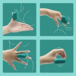 Multi-angle demonstration of a versatile wearable massager being used on different areas of the body to showcase its ergonomic design.