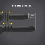Technical infographic showing the 2cm scalable distance and telescopic stretching feature of the internal piston mechanism.