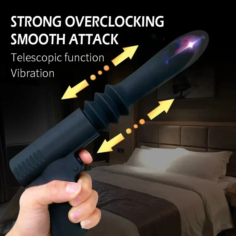 Nightstand-ready adult toy with a luminous tip and automatic thrusting action for bedside use.