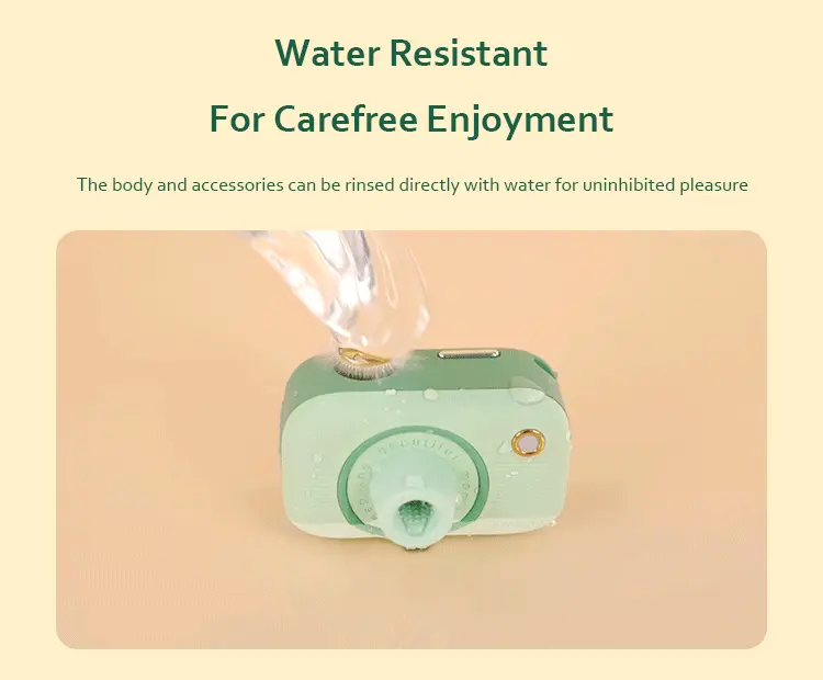 Water-resistant adult toy being rinsed under a stream of water, showcasing the easy-to-clean design of the body and accessories.