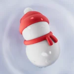 A waterproof Snowman pleasure device submerged in water, highlighting its IPX7 rating for easy cleaning and aquatic use.