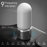 Graphic illustrating the 9-frequency vibration patterns of the powerful bottom-mounted motor, ranging from steady pulses to intense rhythmic waves for varied stimulation.