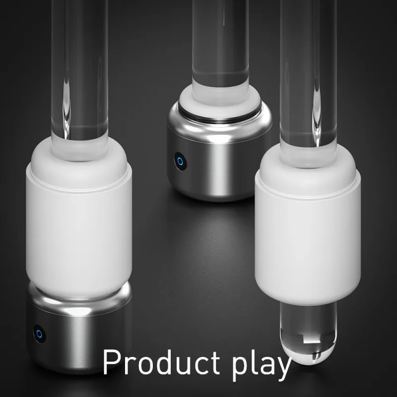 Transparent view showing the internal suction mechanism and stroke depth of the HH Spirit Bomb automatic stroker for men.