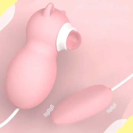 Close-up of the kitten pleasure device showing the ergonomic suction head designed for precise external stimulation.