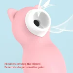 Conceptual graphic illustrating the focused airflow technology of the clitoral vacuum vibrator for deep-tissue sensitivity.