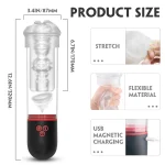 Detailed view of the flexible TPE material and magnetic charging port on the base of the male stamina trainer.