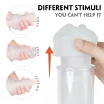 Close-up of manual techniques including pinch, twist, and friction on the soft, high-stretch silicone entry.