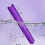 The waterproof pleasure tool submerged in water with bubbles, demonstrating its IPX7 rating for versatile use in the bath or shower.