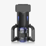 Front-facing product shot of the HH Visual Rocket showing the Type-C charging port, dual handles, and transparent textured sleeve.