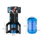 Dimensional technical drawing and size chart for the HH Visual Rocket, indicating an 185mm width with handles and a 120mm by 72mm inner textured stroker sleeve.