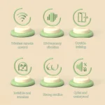 Feature icon set highlighting wireless control, 10-frequency vibration, outside training capability, and quiet, waterproof operation.