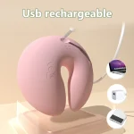 USB rechargeable adult toy showing the DC pin cable connecting to various power sources like a laptop, wall adapter, and power bank.