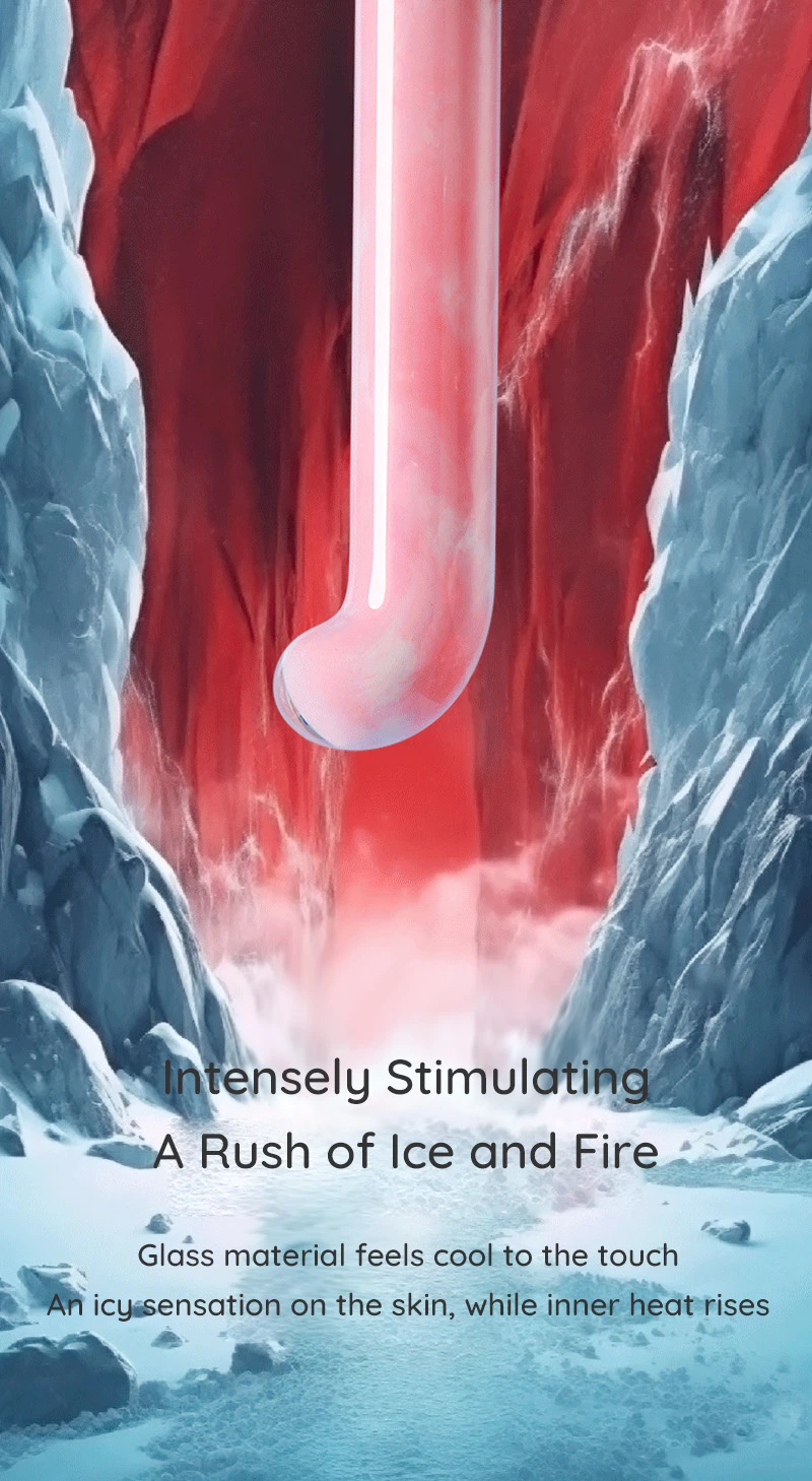 Curved glass G spot vibrator with rounded tip product display