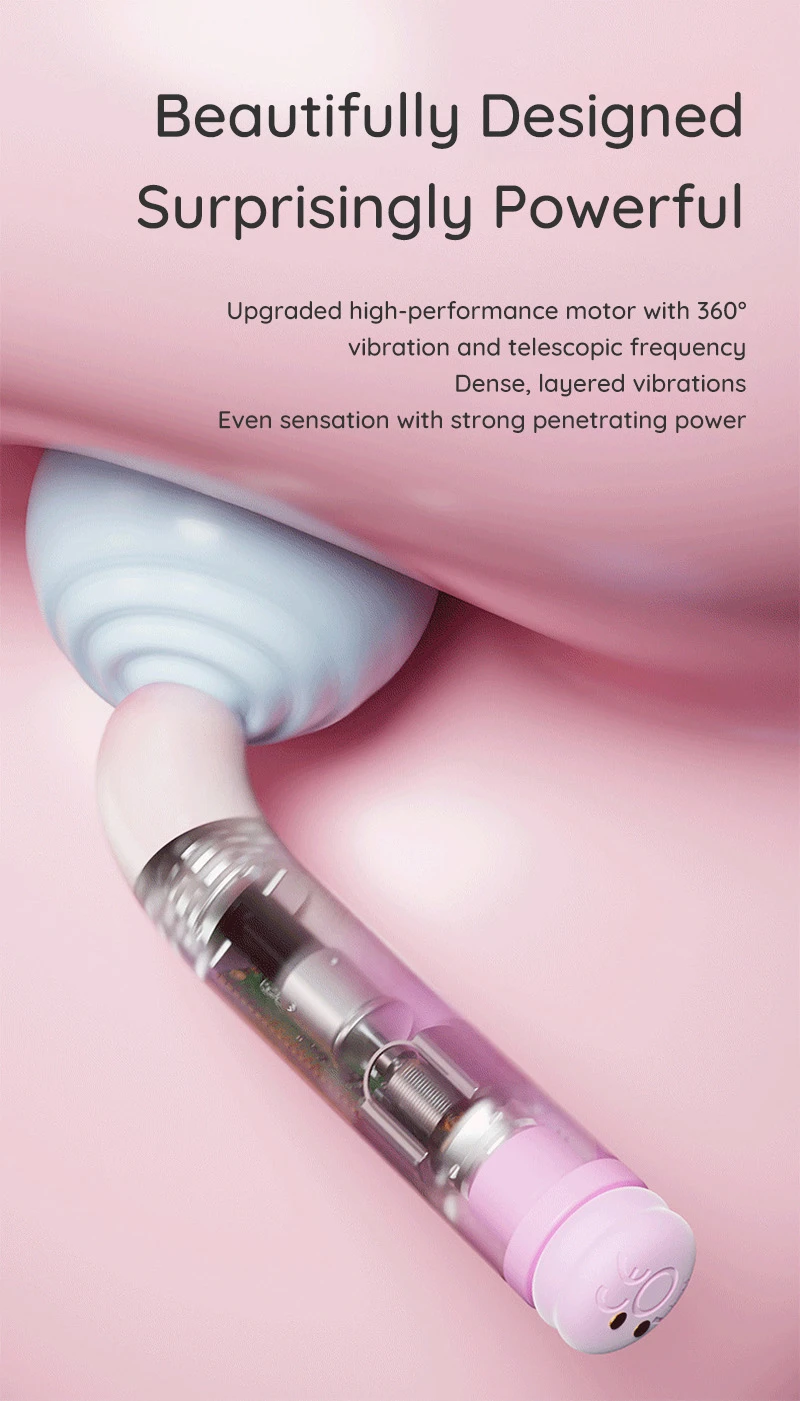 Curved glass G-spot vibrator with transparent handle and angled tip