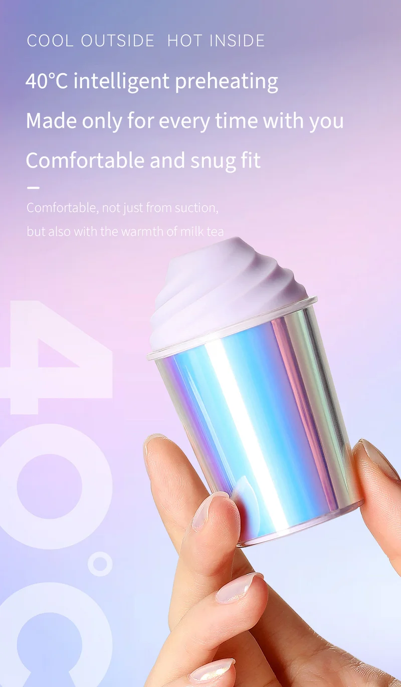 40 degree warming mini cup vibrator with compact body and soft silicone top for comfortable intimate massage