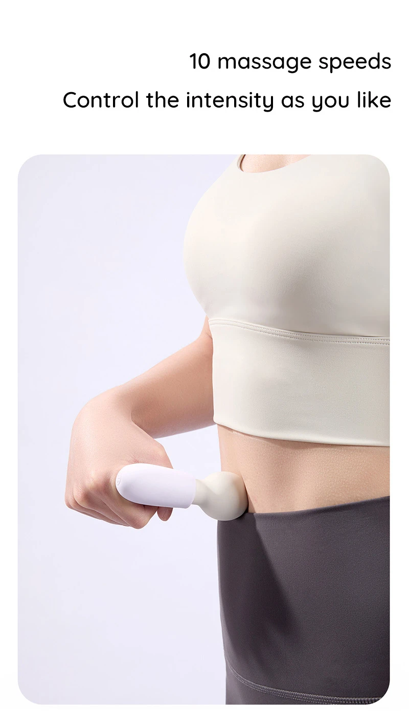10 speed mini handheld percussion massage gun for lower back muscle relief and targeted deep tissue massage