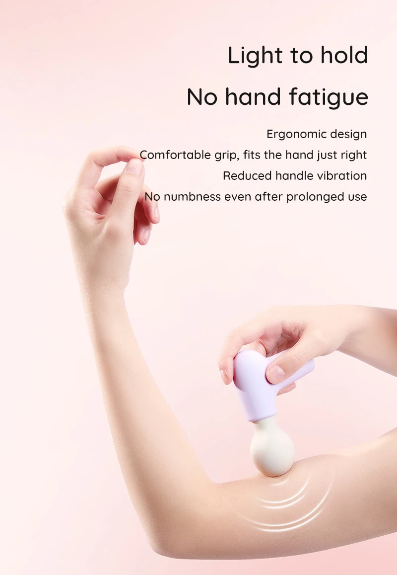 lightweight ergonomic handheld massage gun for arm recovery with low vibration comfort grip design