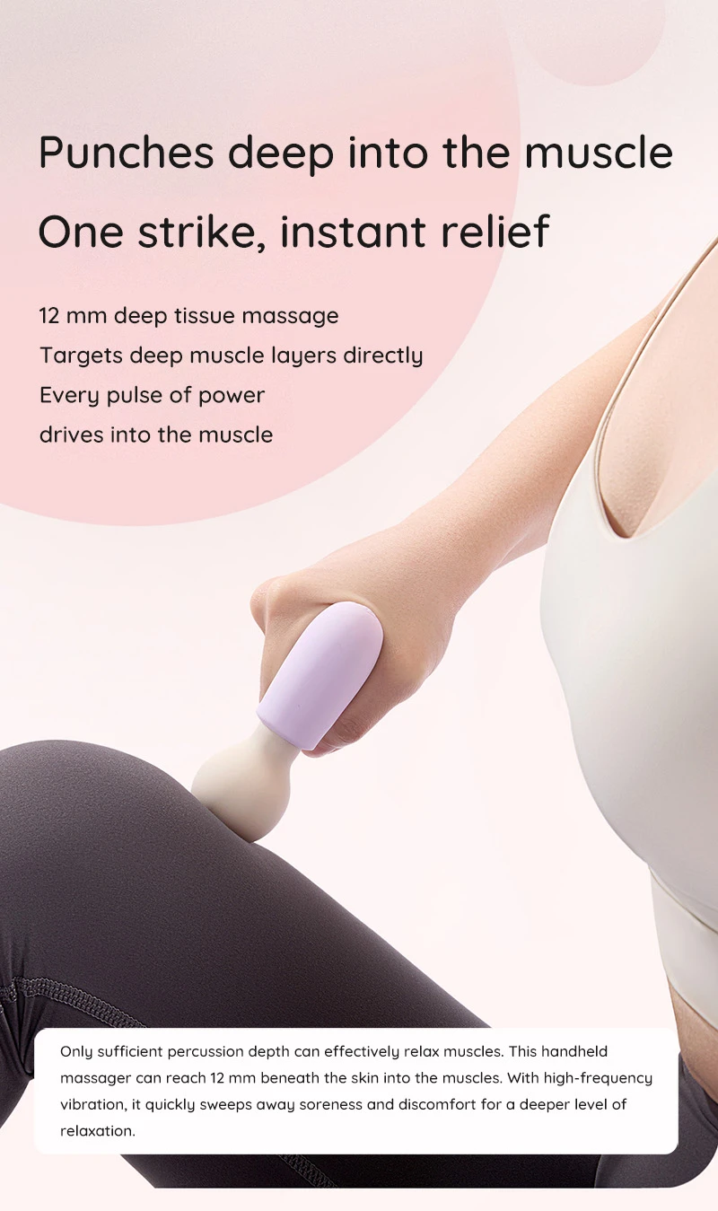 12mm deep tissue mini percussion massage gun for thigh muscle recovery and soreness relief