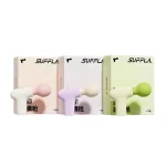discreet packaging set of three mini percussion massage guns in pastel colors with retail boxes