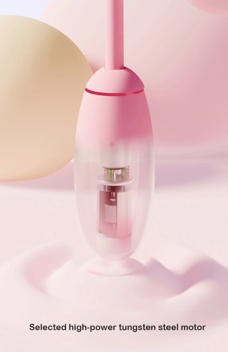 Close-up of single bullet vibrator module with transparent cover showing powerful internal motor detail