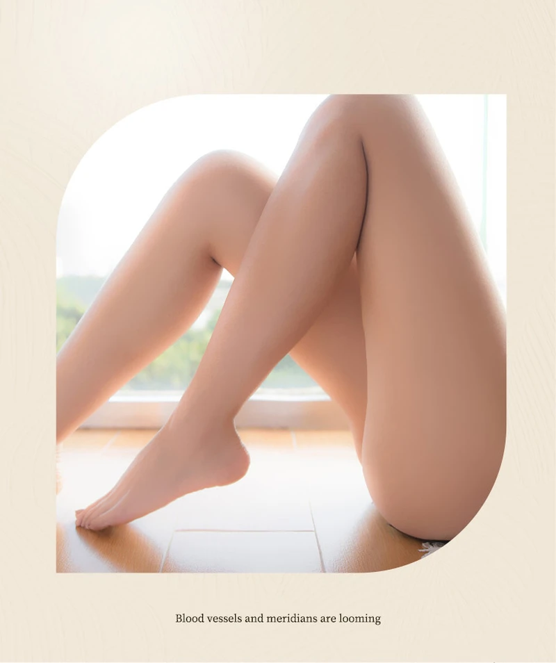 Realistic leg torso doll by window with smooth skin finish and natural leg pose for lifestyle product display
